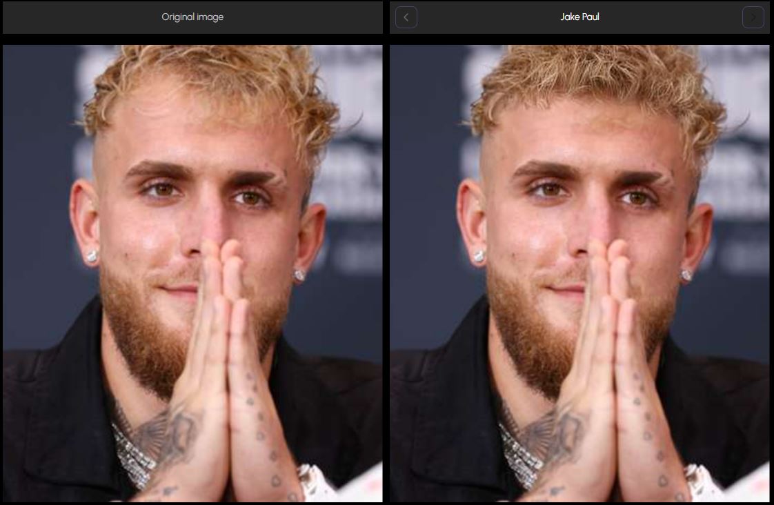 Jake Paul hairline simulation